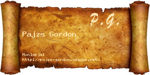 Pajzs Gordon névjegykártya